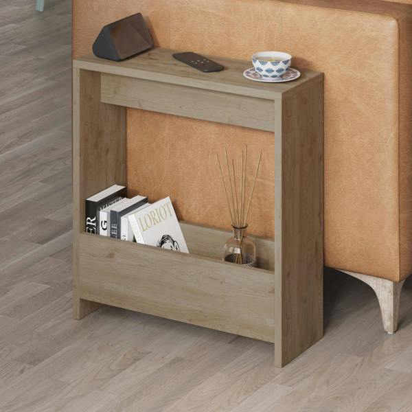Decortie Simpi Slim End Table with Magazine Rack (H) 60cm
