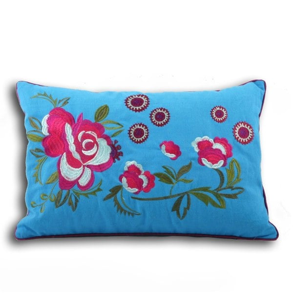 Riva Home Martinique Cushion Cover - Kingfisher/Magenta