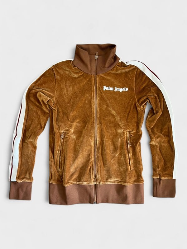 Palm Angels Corduroy Track Jacket Brown - Mens