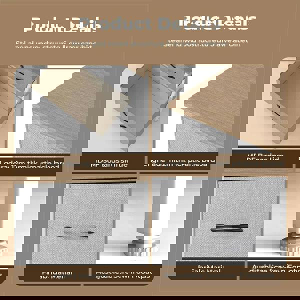 Levede Fabric Chest of Drawers 5 Drawer Dresser Bedside Storage Organizer Unit