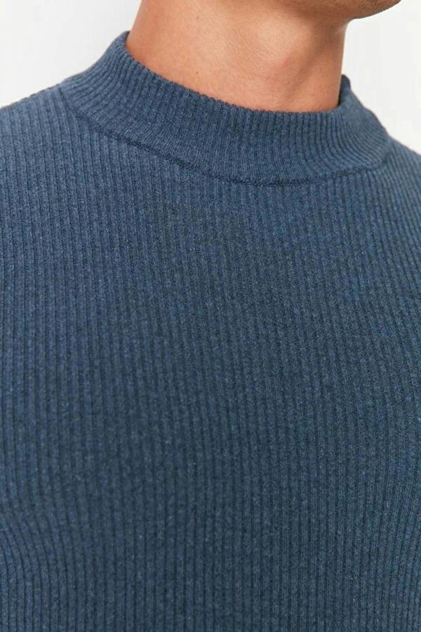 WOVCOR Half Turtleneck Ribbed Knit Men's Sweater
