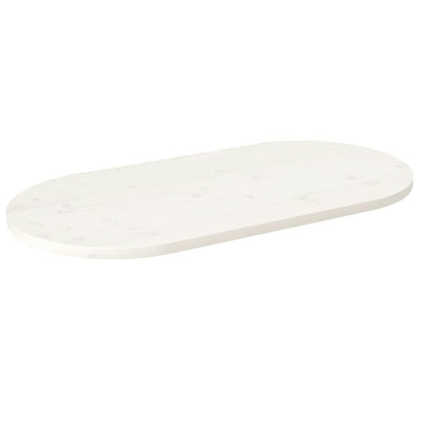 Berkfield Table Top White 100x50x2.5 cm Solid Wood Pine Oval