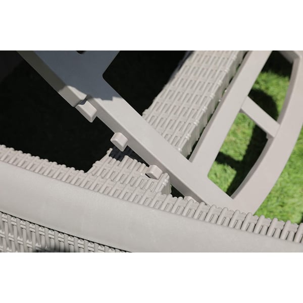 Centurion Supports MALDIVES Warm Grey Outdoor High-End PU Rattan Adjustable Sun Lounger-Fully Assembled