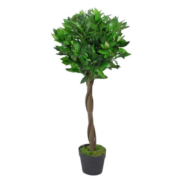 Leaf 90cm Leaf Design UK Artificial Realistic Bay Laurel Topiary Ball Tree