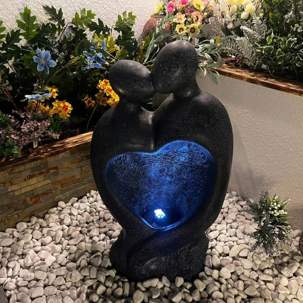 Tranquillity Water Features Heart Couple Contemporary Solar Water Feature