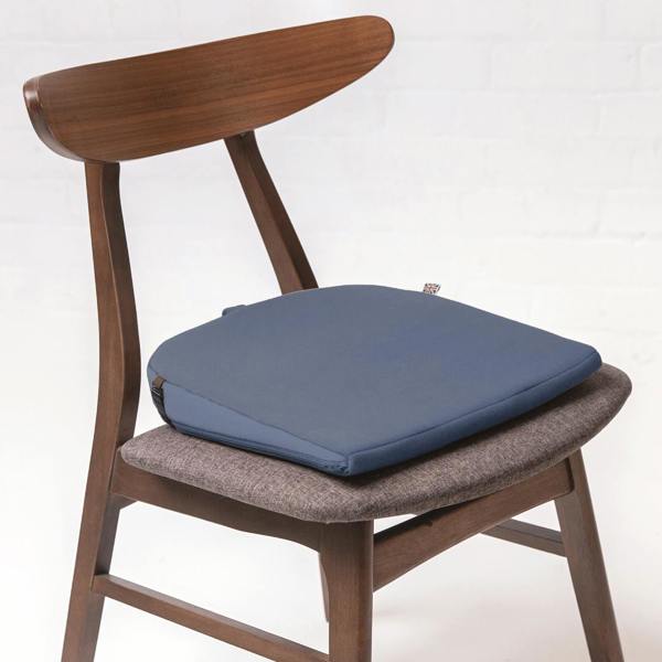 navy blue 8° Degree sitting Wedge cushion pillow working from home office chair improve back pain hip knees above - Putnams