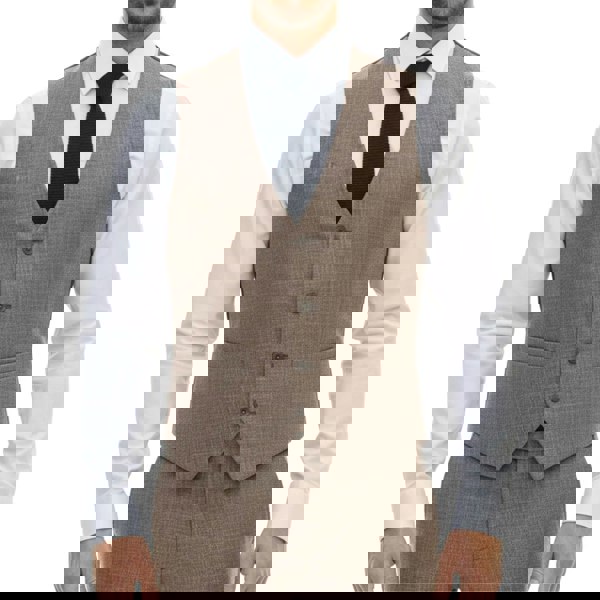 TruClothing IM33 - Men's 3 Piece Brown Tailored Fit Suit