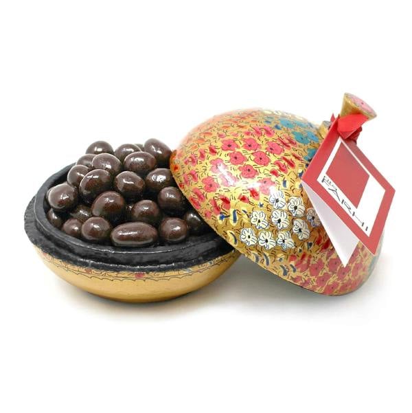 Large Handmade Bonbonnière with Assorted Chocolate Coated Almonds, Palm Oil Free, 260g