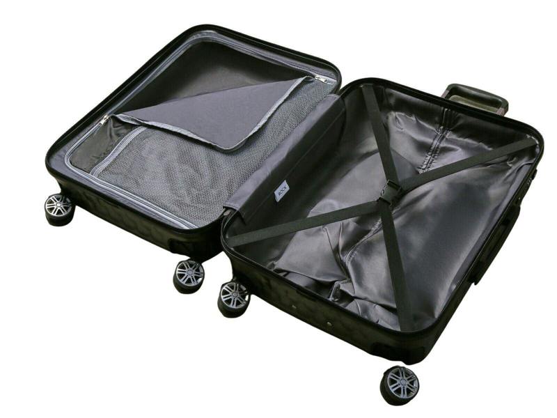 Rock Luggage Hard Shell Suitcase 8 Wheel Luggage Trolley Case Holiday Travel Bag