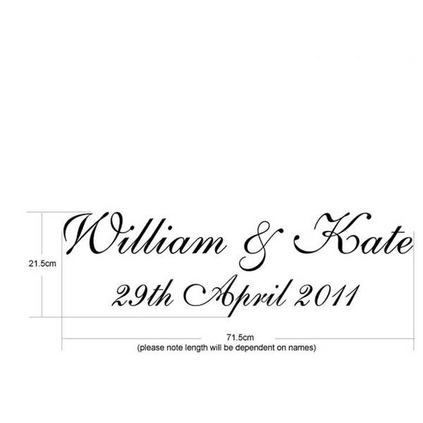 Abode Home & Gifts Personalised Wedding Vehicle Sticker Decals