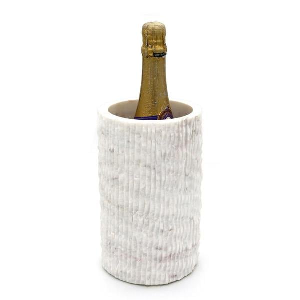 Culinary Concepts Chiselled White Marble Tall Bottle Holder