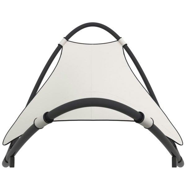 Berkfield Rocking Sun Lounger with Wheels Steel & Textilene Fabric Cream