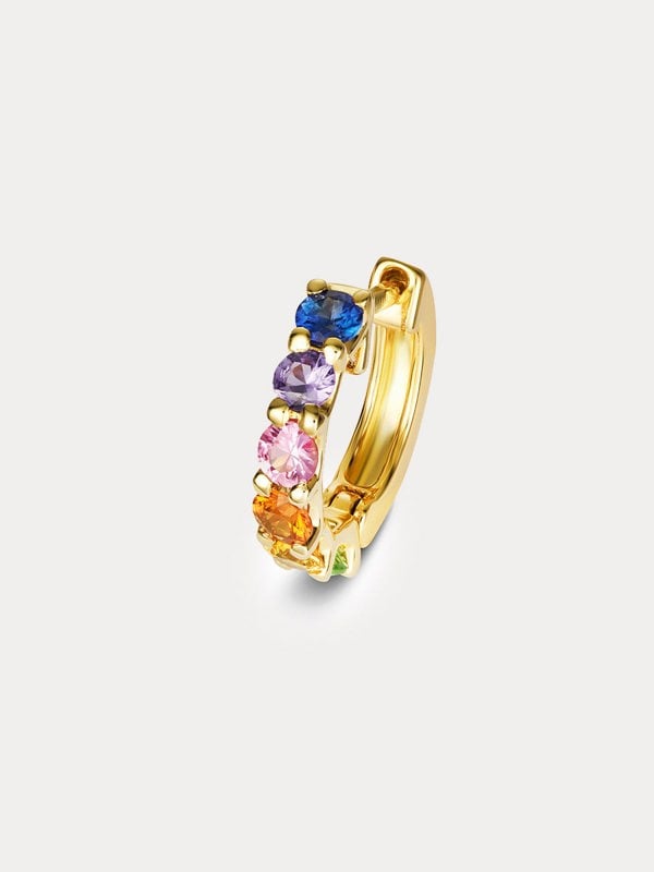 Gemdaia Chunky Rainbow Sapphire Hoop