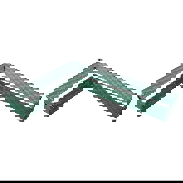 Living and Home L-Shaped Galvanized Steel Raised Garden Bed Dark Green