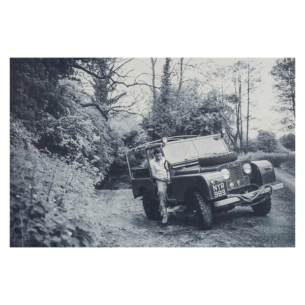 Series 1 Land Rover Canvas Picture Print, Circa 1955 Black and White, 60 x 40 cm, Stretched Canvas on Wooden Frame