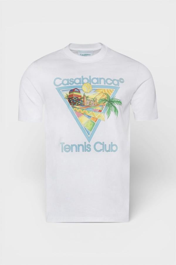 Casablanca Printed T-Shirt Afro Cubism Tennis Club White