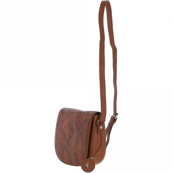 Ashwood Leather Snake Print Crossbody Saddle Bag: 63285
