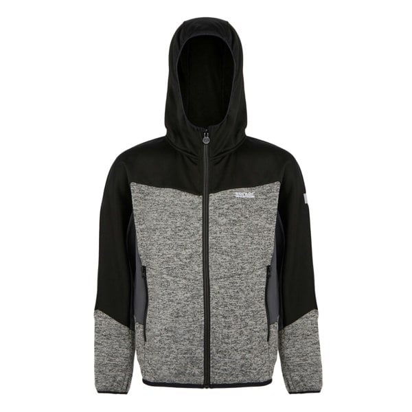 Regatta Childrens/Kids Dissolver IX Marl Full Zip Fleece Jacket - Mineral Grey/Black