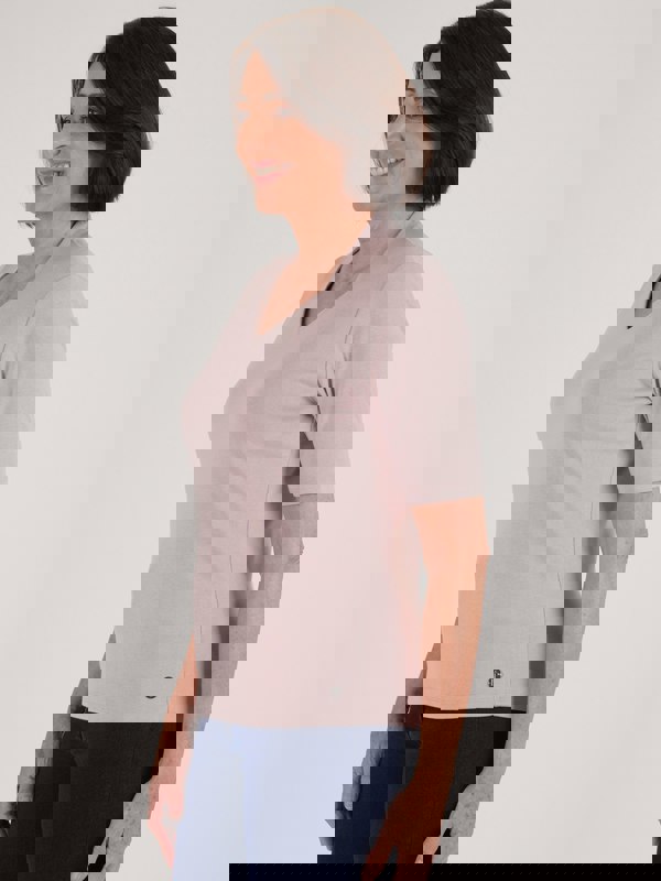 PennyPlain High Back Sweetheart Neck Top - Cloud