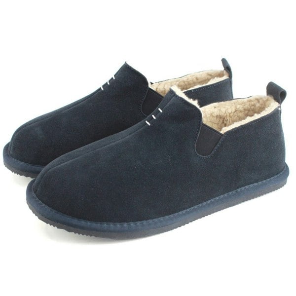 Eastern Counties Leather Mens David Suede Hard Sole Slipper Boots - Navy