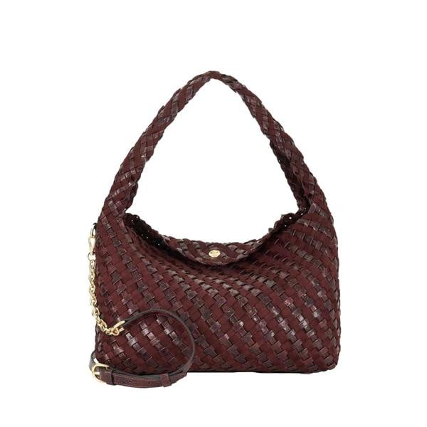 Dune London Basket Weave Hobo Bag - Aubergine - 