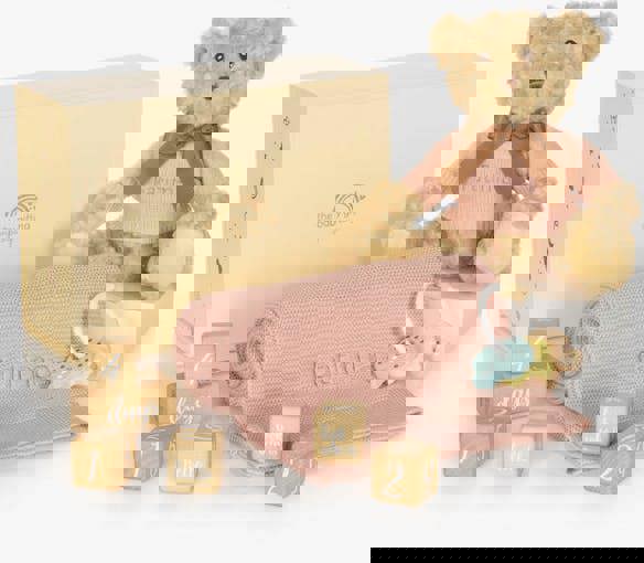 The Baby Gifting Company Milestone Snuggles Personalised Baby Gift Set