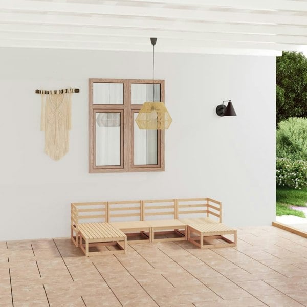 Berkfield 6 Piece Garden Lounge Set Solid Wood Pine