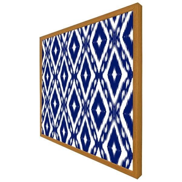 Benjamin Tate Design Tribal art ikat ogee in traditional classic blue (Picutre Frame)