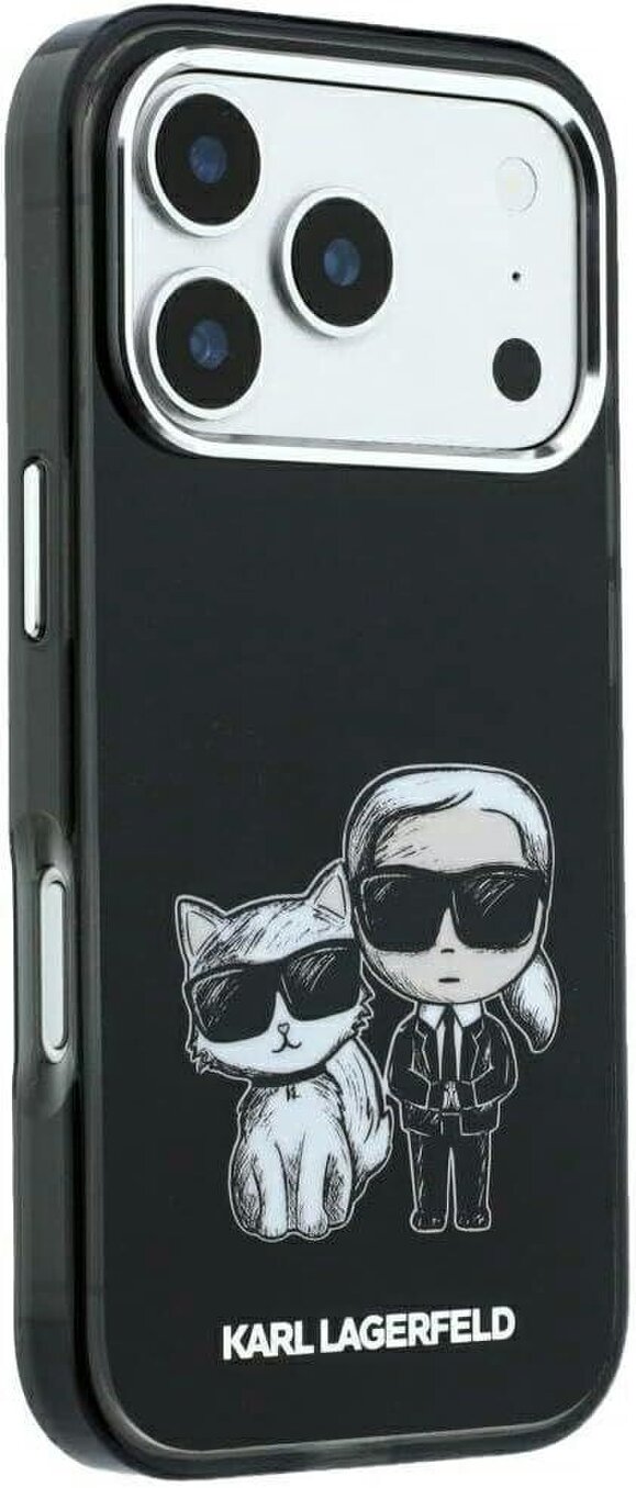 Karl Lagerfeld Smooth PU Leather Case with Sketch Print and MagSafe for iPhone 17/18 Pro 6.3" Black - KLHMP18L6PWKCIDK