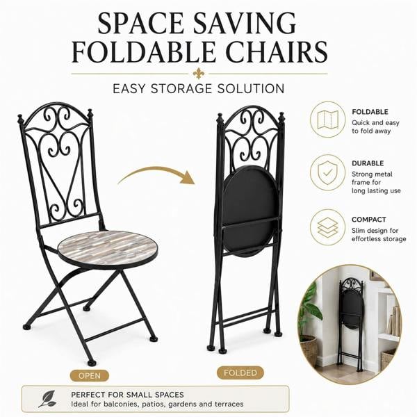 60cm Oasis Mosaic Bistro Set image 3