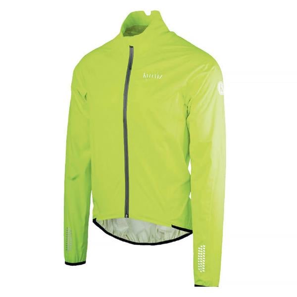 WOWOW Mens Ladies Yellow Hi Vis Reflective Cycling Jacket with Extended Back