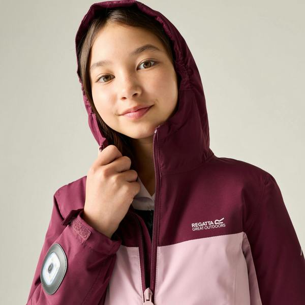 Regatta Kids Beamz Insulated Waterproof Jacket - Fig/Powder Lilac