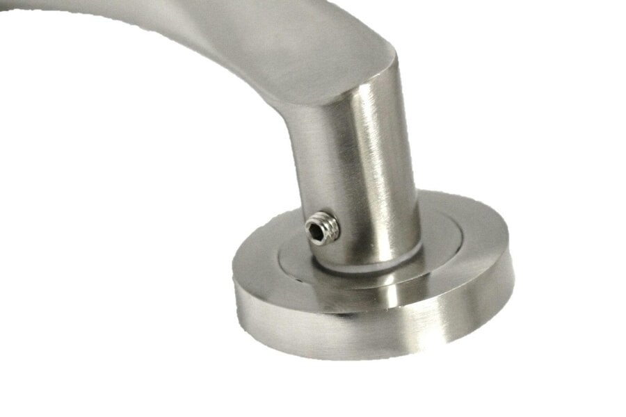 EDH Door Hardware Satin Nickel Twist Door Handles + Latches Set Internal Lever on Rose 1 Pair