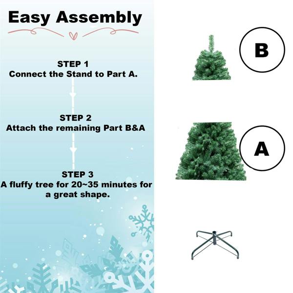 4ft to 12ft Green Alaskan Pine Artificial Christmas Trees with Metal Stand image 9