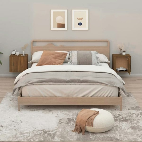 Berkfield Wall-mounted Bedside Cabinets 2 pcs Brown Oak 50x30x47 cm