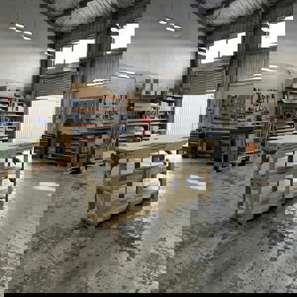 Arbor Garden Solutions Indoor/outdoor workbench, pressure treated bench with double shelf