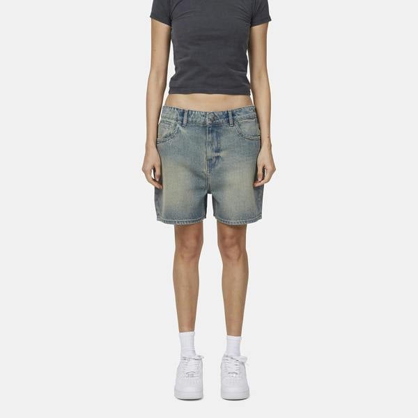 Good For Nothing Blue Vintage Denim Shorts - Blue Image 1