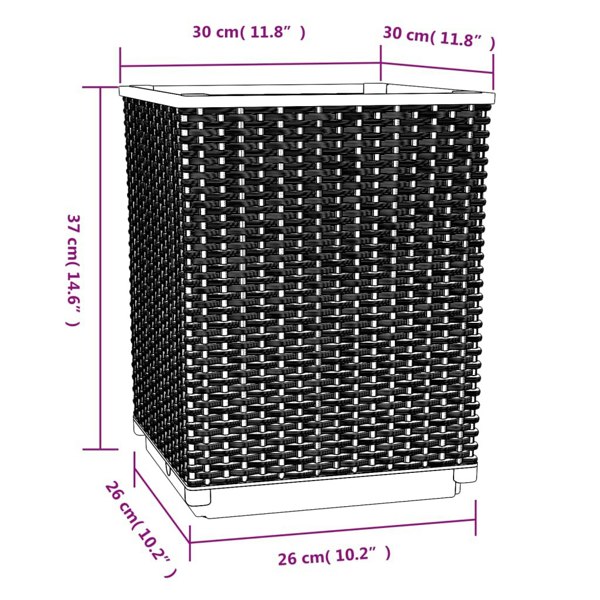 Berkfield Planters 4 pcs Brown 30x30x37 cm Polypropylene