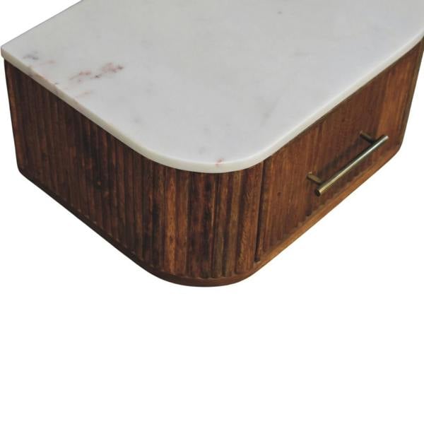 Artisan Furniture Solid Wood Beaumont Wall-Mounted Bedside, 1 Drawer , Brown