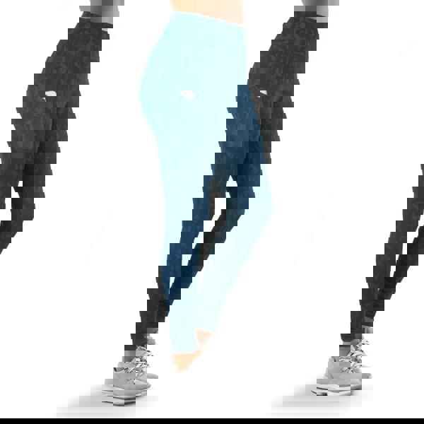 OOOOO Women's Workout Leggings Highwaist with Side Pockets & Camo Print, Blue