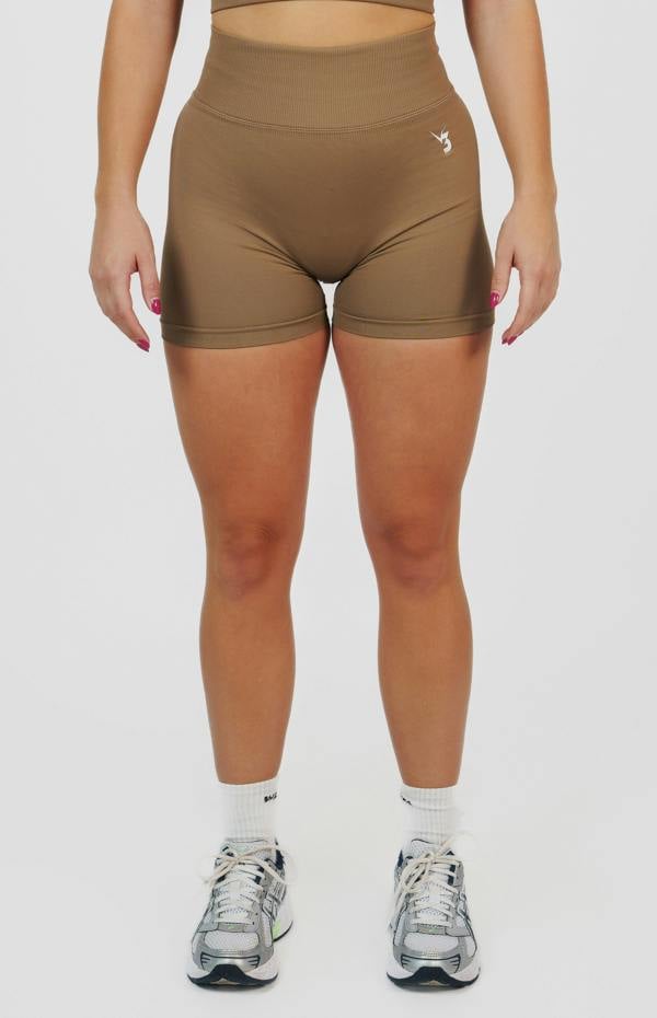 V3 Apparel Form Seamless Scrunch Sports Bra, Leggings & Shorts Set - Cocoa Beige