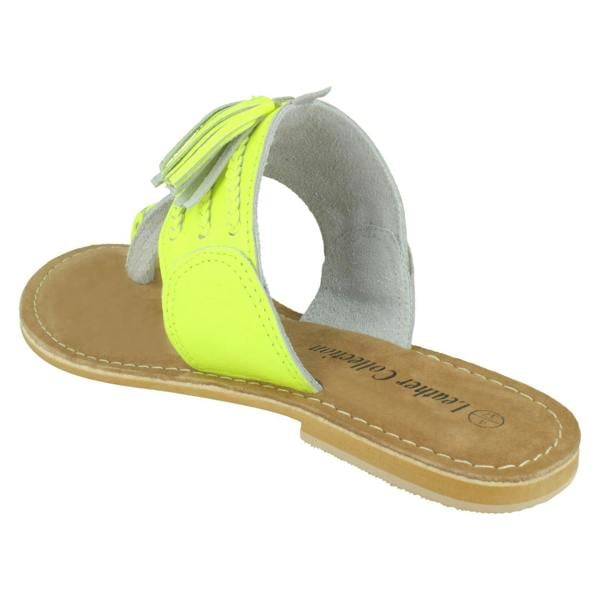 Leather Collection Ladies Leather Collection Toe Loop Sandals F00275
