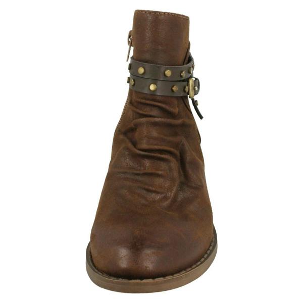 Down to Earth Ladies Down To Earth Rouched Ankle Boots F50948