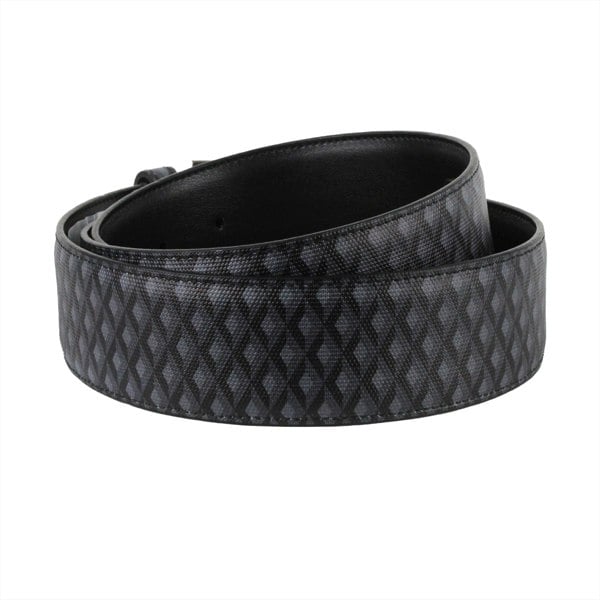 Dunhill luxurious coated canvas belt in a geometric engine turn pattern
