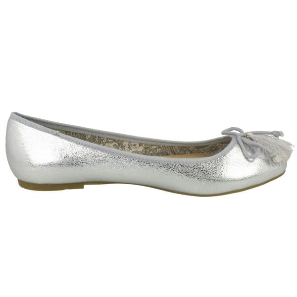 Spot On Ladies Spot On Flat Ballerinas With Tassel Bow Trim