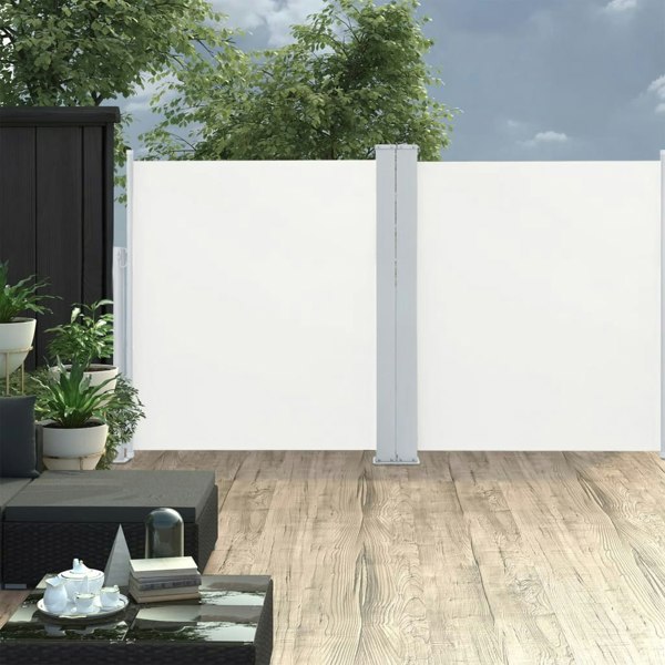 Berkfield Retractable Side Awning Cream 140x600 cm