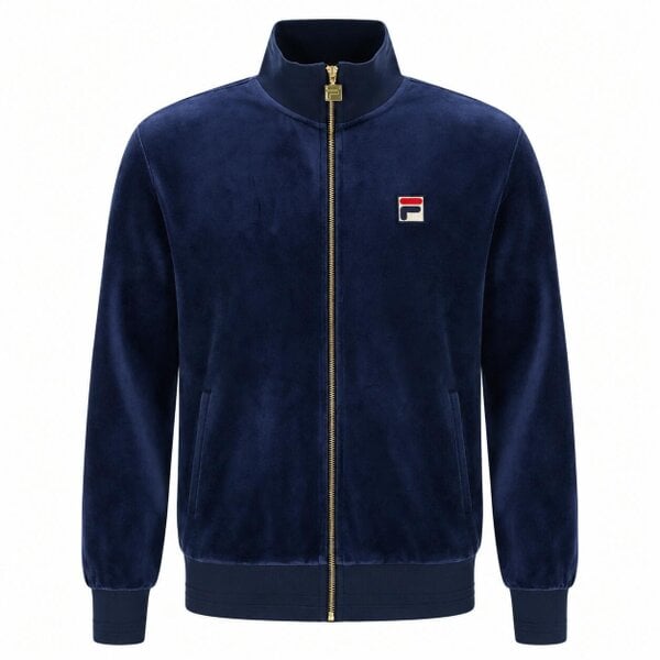 Fila Nero 2 Velour Track Top Jacket Fila Navy