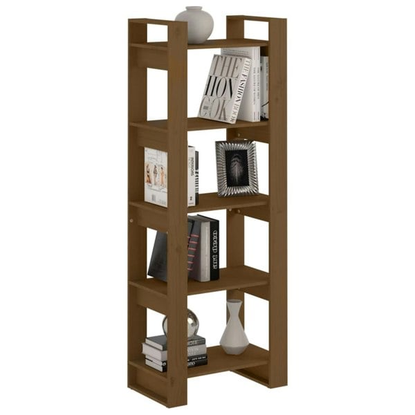 Berkfield Book Cabinet/Room Divider Honey Brown 60x35x160 cm Solid Wood