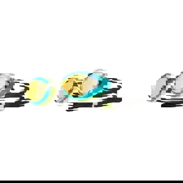 Tyr Black Hawk racing mirrored swim goggles with vibrant green and yellow lenses