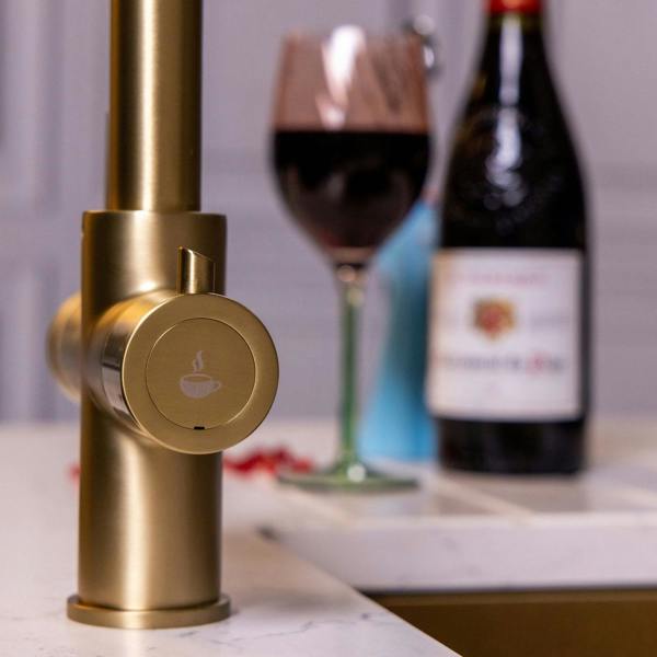 Flode Kyld 4 in 1 Instant Boiling & Cold Water Tap with Filtered Chilled Water | Brushed Brass Finish
